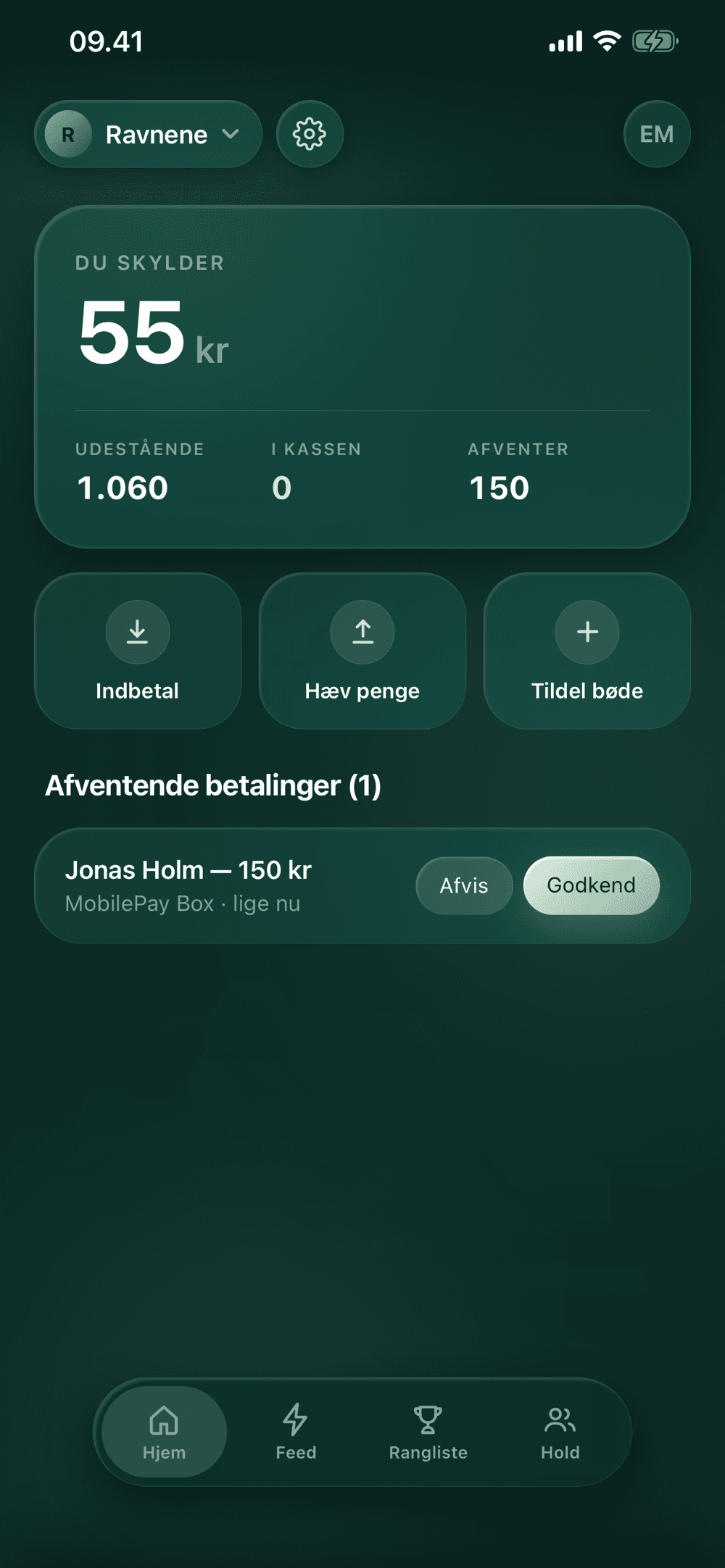 Penalty Box — holdets bødekasse